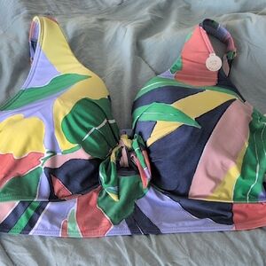 Artesands Multicolor Tropical Print Bikini Top